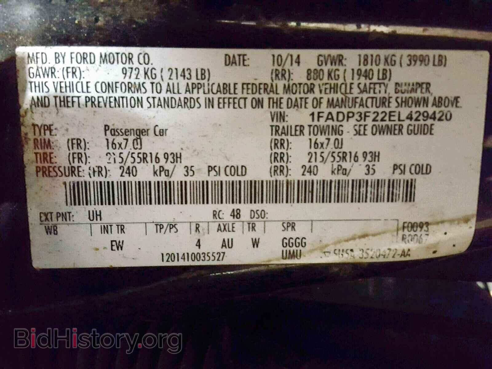 2014 FORD FOCUS SE - VIN: 1FADP3F22EL429420 - Фото 10