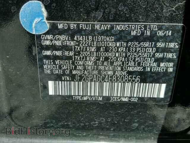 2014 SUBARU XV - VIN: JF2GPAGC4E8308556 - Фото 10