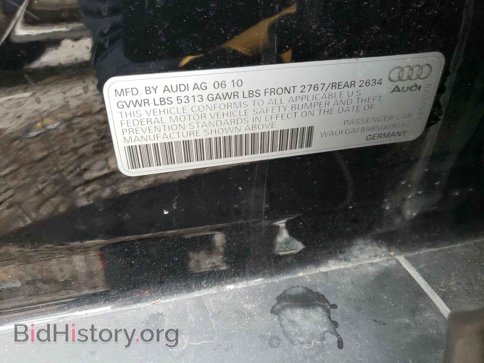 2011 AUDI A6 - VIN: WAUFGAFB9BN009092 - Фото 10