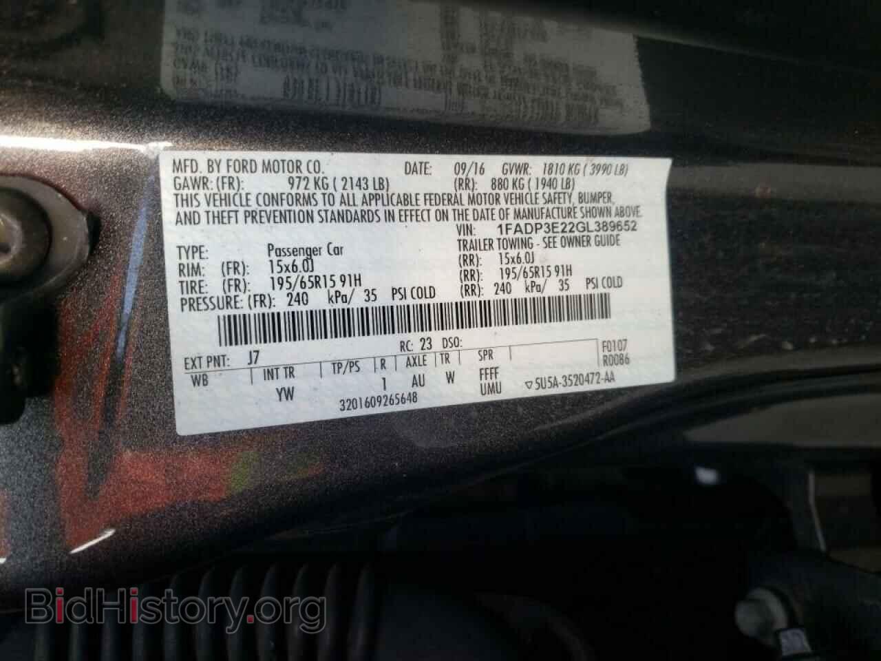 2016 FORD FOCUS - VIN: 1FADP3E22GL389652 - Photo 10