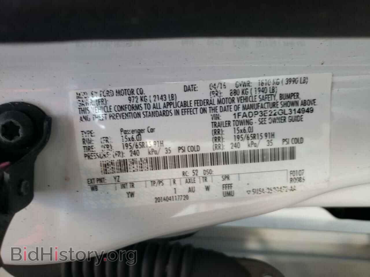 2016 FORD FOCUS - VIN: 1FADP3E22GL314949 - Фото 10