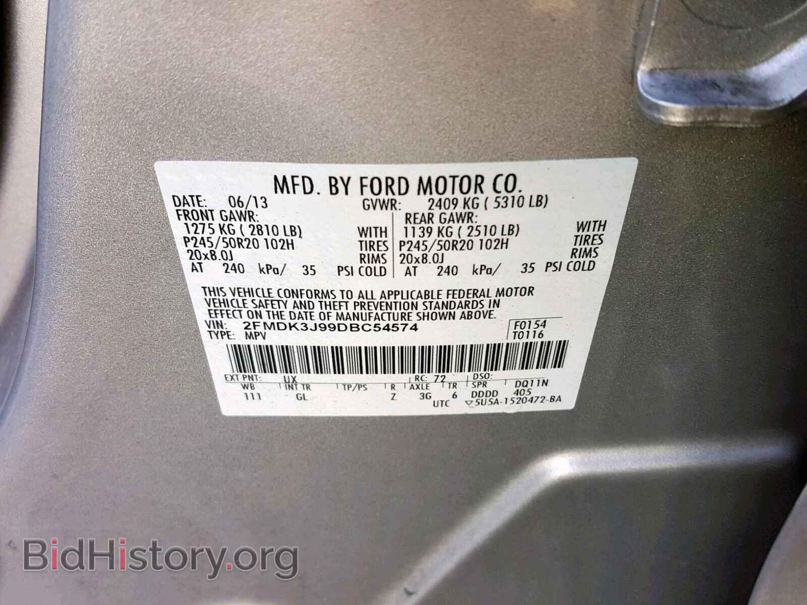 2013 FORD EDGE SEL - VIN: 2FMDK3J99DBC54574 - Photo 10