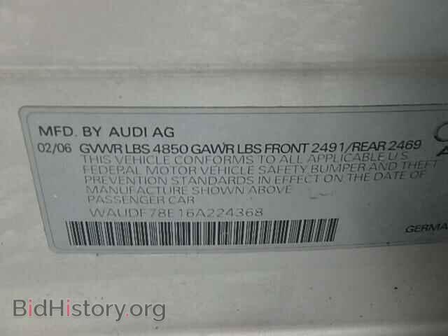 2006 AUDI A4 - VIN: WAUDF78E16A224368 - Фото 10