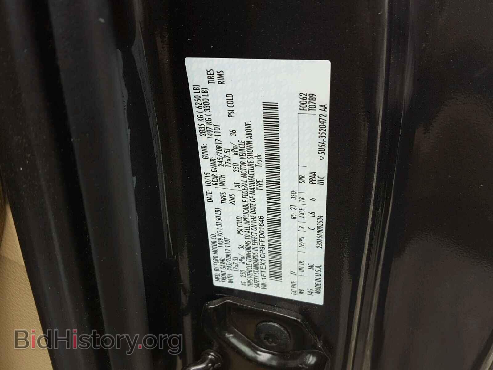 2015 FORD F150 - VIN: 1FTEX1CP9FFD01646 - Фото 10