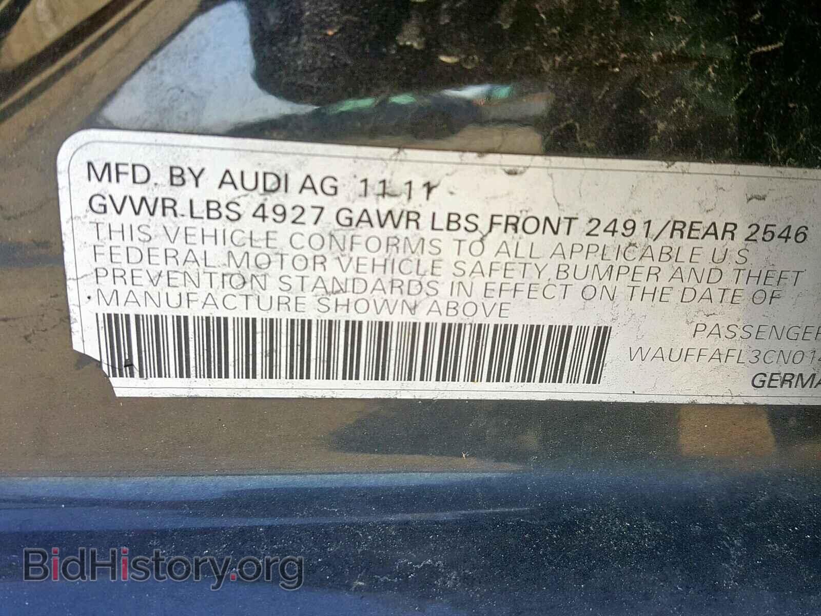 2012 AUDI A4 - VIN: WAUFFAFL3CN014253 - Photo 10