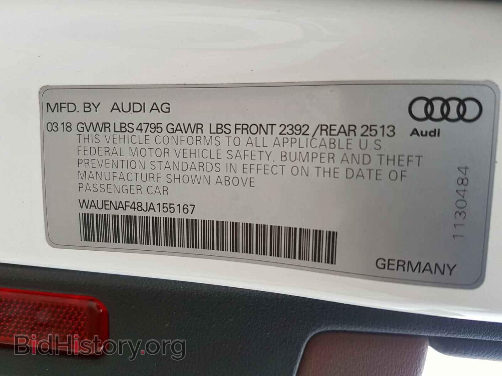 2018 AUDI A4 - VIN: WAUENAF48JA155167 - Photo 10
