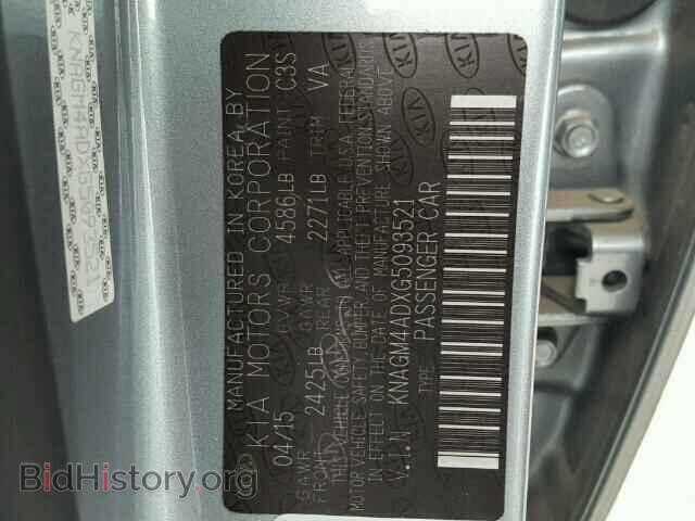 2016 KIA OPTIMA - VIN: KNAGM4ADXG5093521 - Photo 10