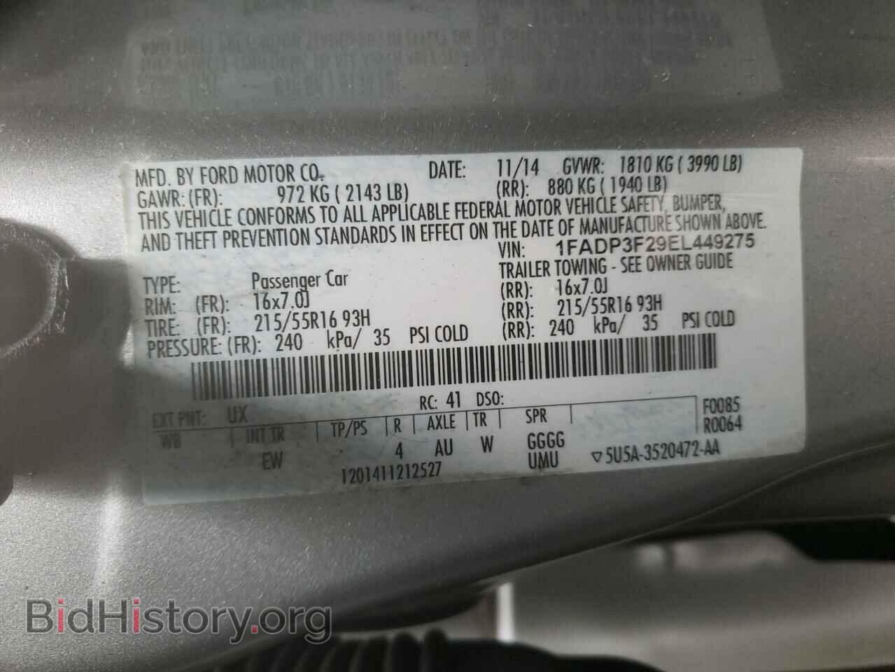 2014 FORD FOCUS - VIN: 1FADP3F29EL449275 - Фото 10