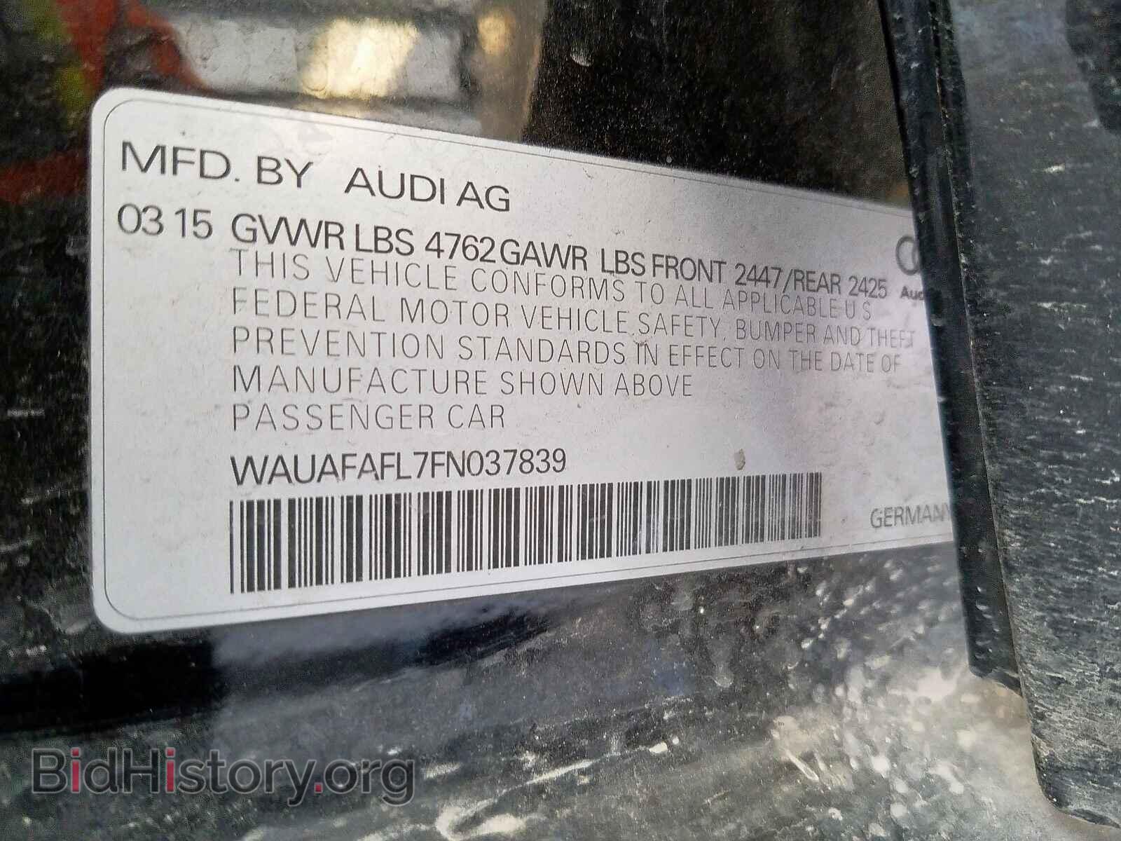 2015 AUDI A4 - VIN: WAUAFAFL7FN037839 - Фото 10
