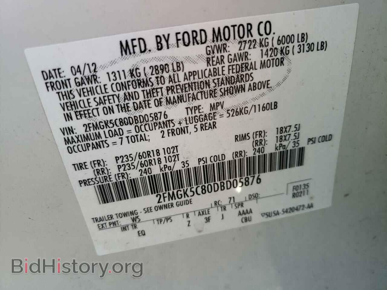 2013 FORD FLEX - VIN: 2FMGK5C80DBD05876 - Photo 10