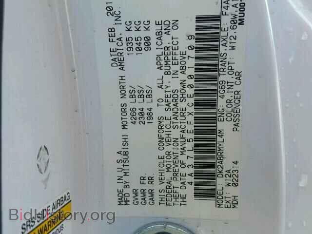 2012 MITSUBISHI ECLIPSE - VIN: 4A37L5EFXCE001709 - Фото 10