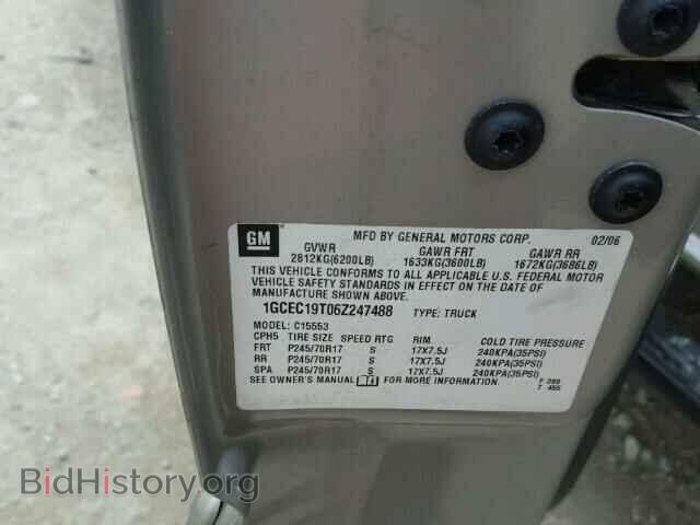 2006 CHEVROLET SILVERADO - VIN: 1GCEC19T06Z247488 - Фото 10
