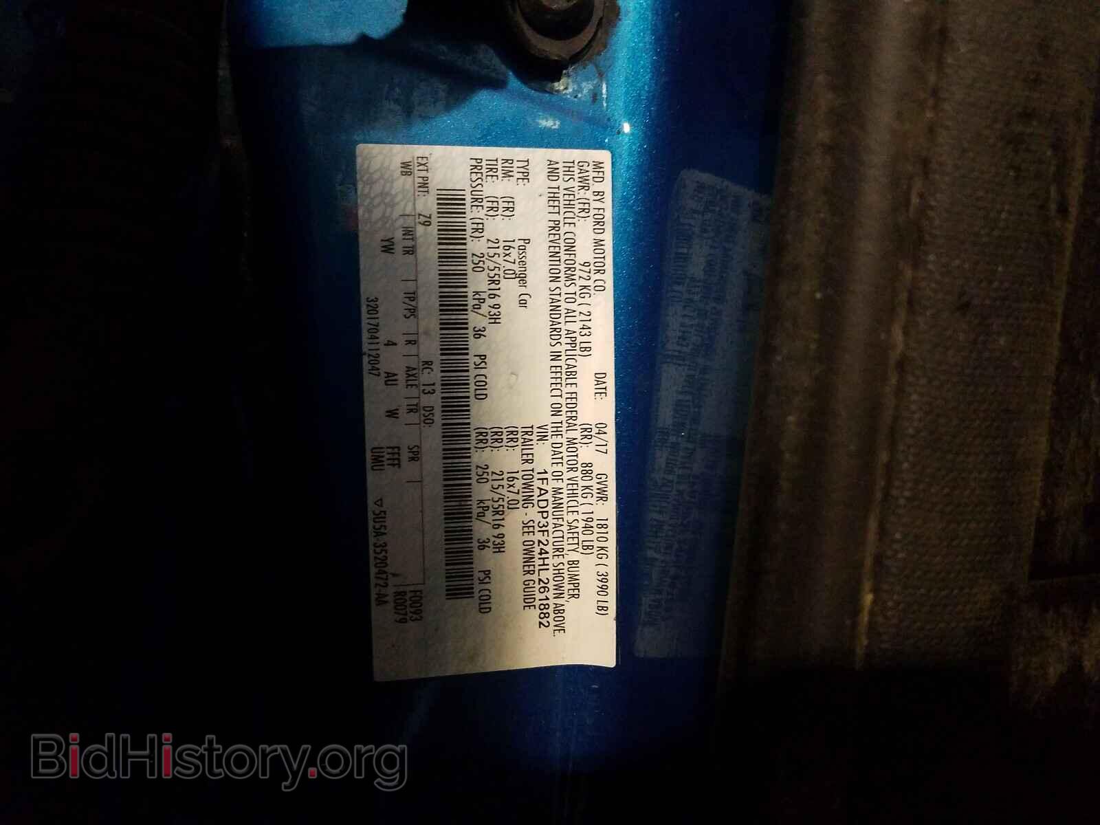 2017 FORD FOCUS - VIN: 1FADP3F24HL261882 - Photo 10