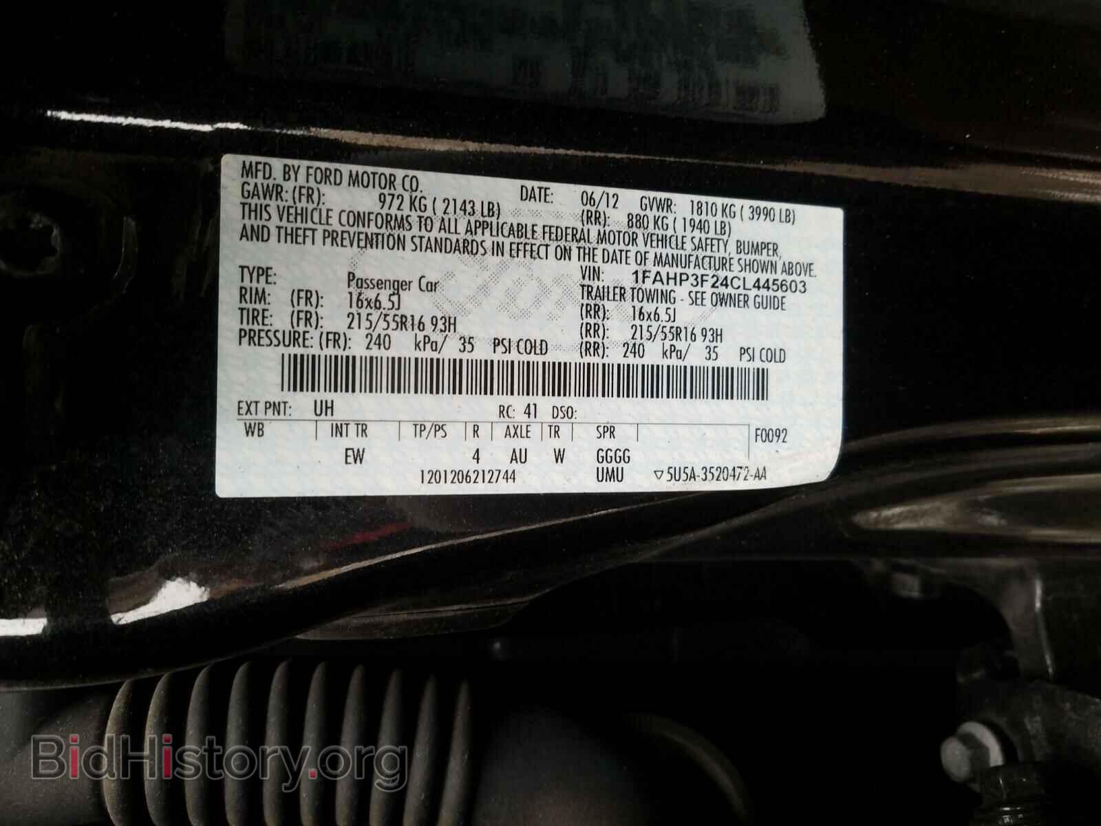 2012 FORD FOCUS - VIN: 1FAHP3F24CL445603 - Фото 10