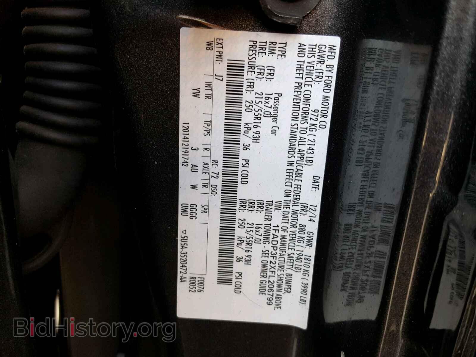 2015 FORD FOCUS - VIN: 1FADP3F2XFL206799 - Фото 10