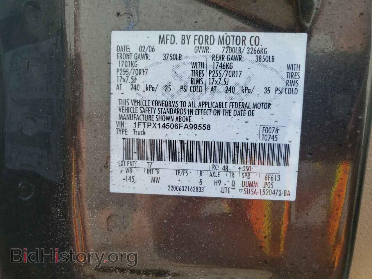 2006 FORD F150 - VIN: 1FTPX14506FA99558 - Фото 10