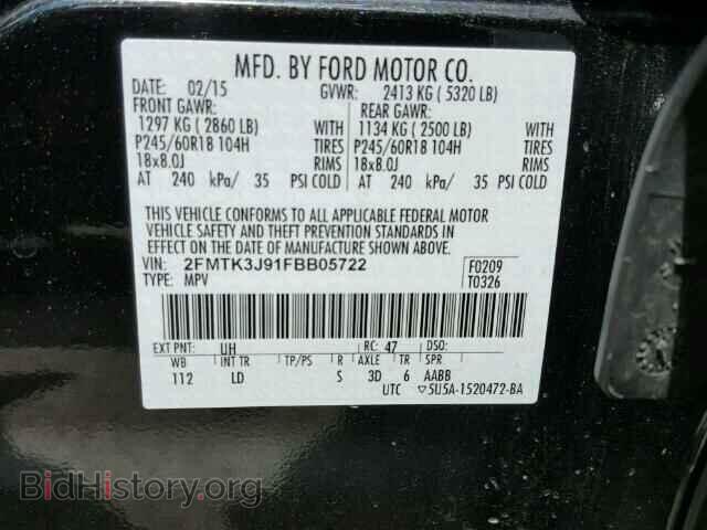 2015 FORD EDGE - VIN: 2FMTK3J91FBB05722 - Photo 10