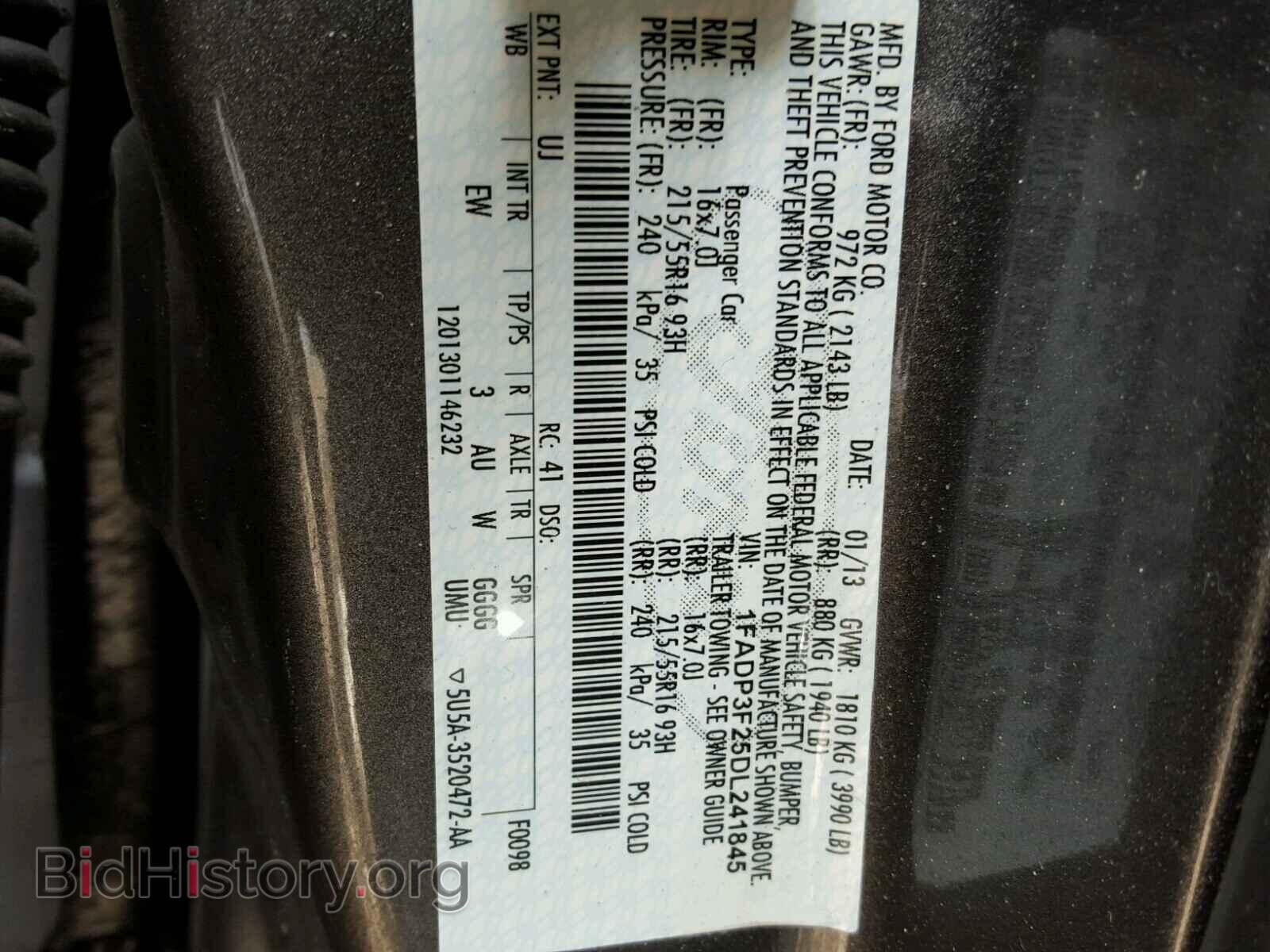 2013 FORD FOCUS - VIN: 1FADP3F25DL241845 - Фото 10