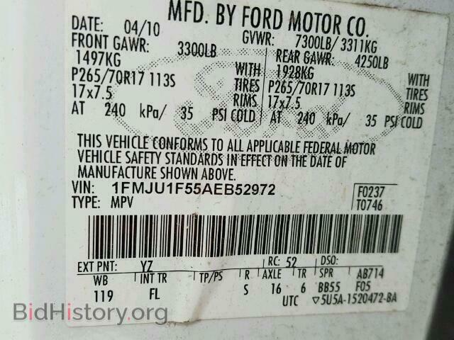 2010 FORD EXPEDITION - VIN: 1FMJU1F55AEB52972 - Фото 10