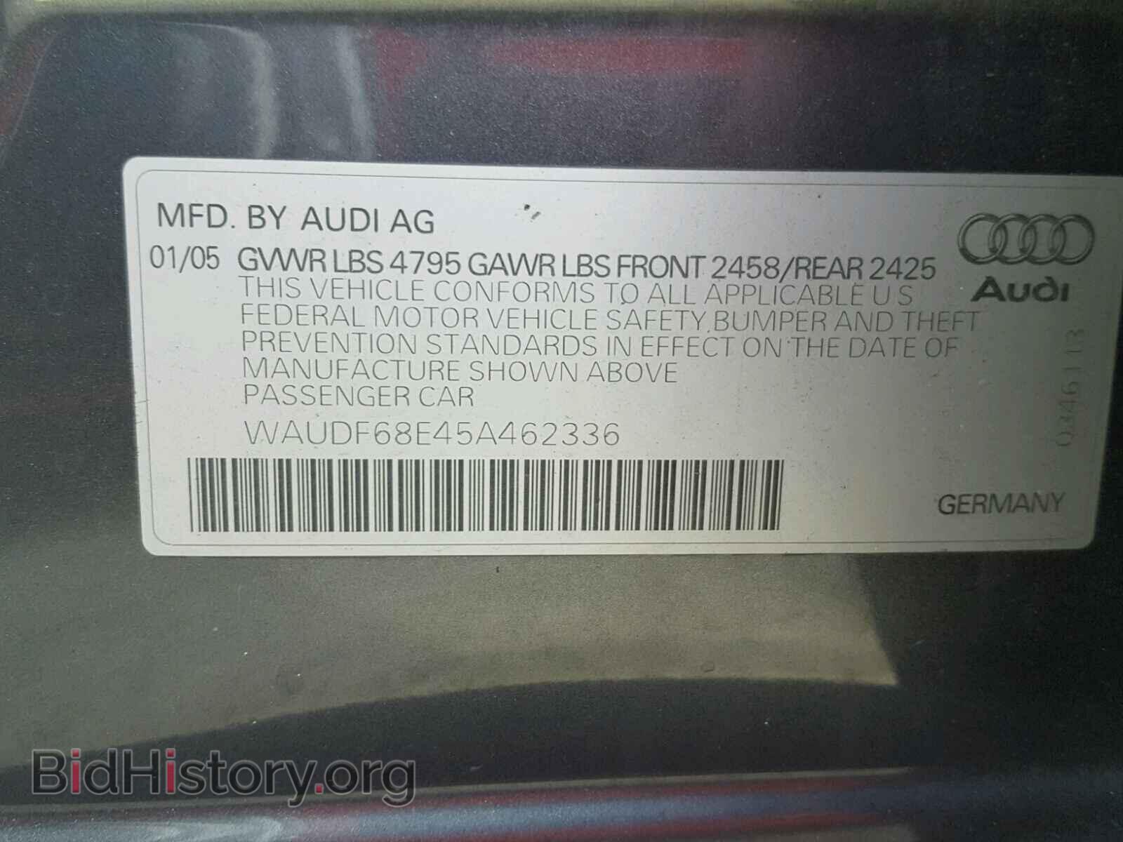 2005 AUDI A4 - VIN: WAUDF68E45A462336 - Photo 10