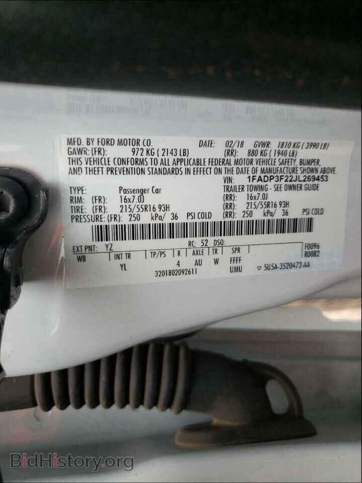 2018 FORD FOCUS - VIN: 1FADP3F22JL269453 - Фото 10