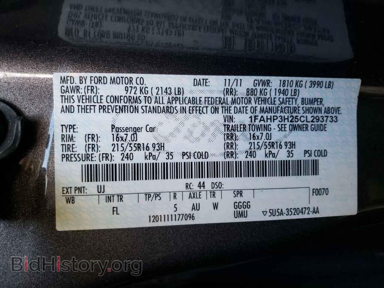 2012 FORD FOCUS - VIN: 1FAHP3H25CL293733 - Photo 10
