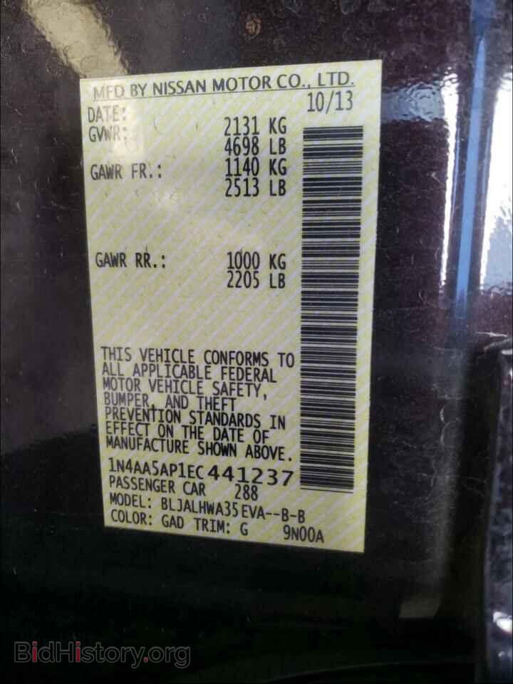 2014 NISSAN MAXIMA - VIN: 1N4AA5AP1EC441237 - Photo 10