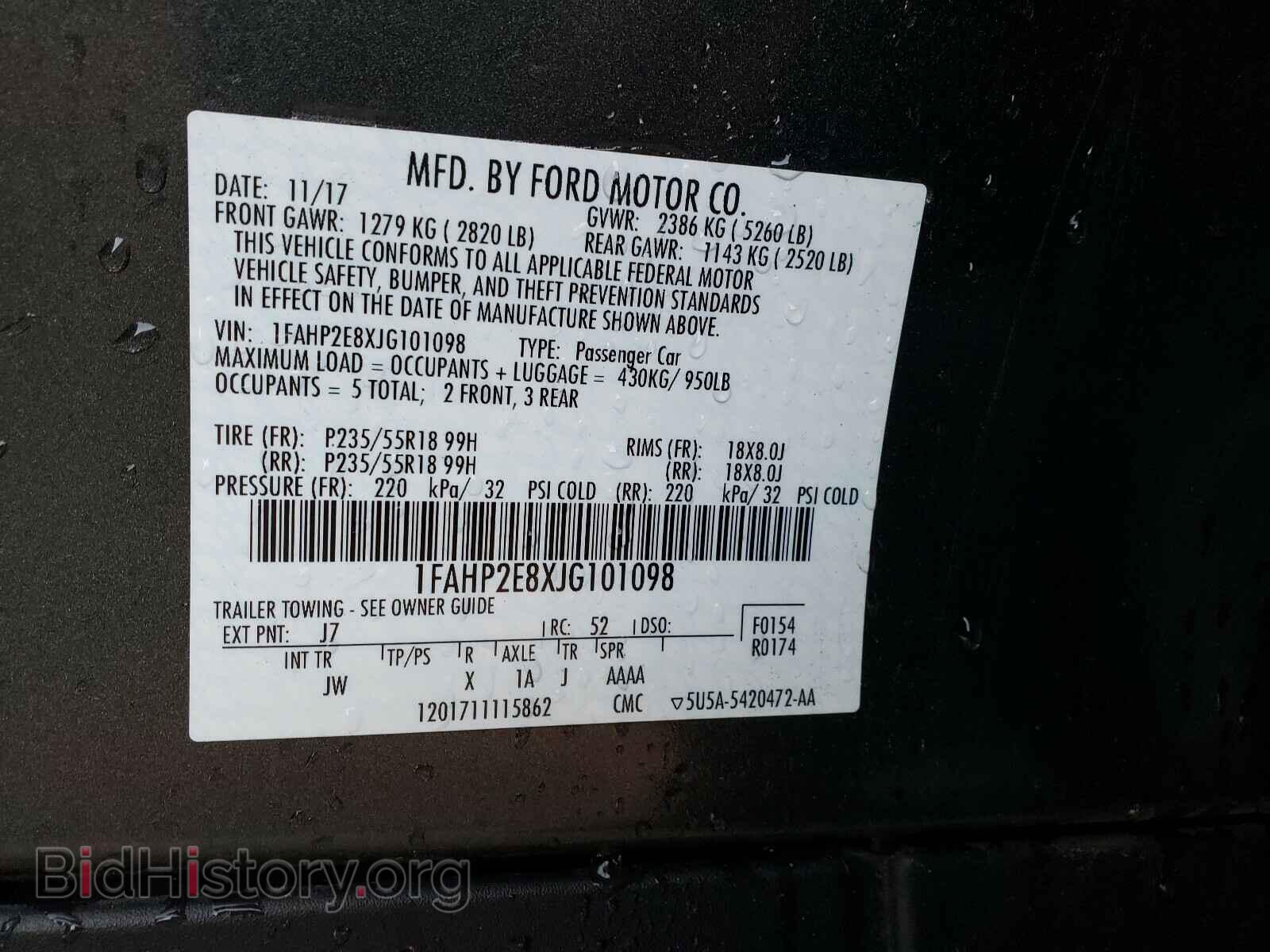2018 FORD TAURUS - VIN: 1FAHP2E8XJG101098 - Фото 10