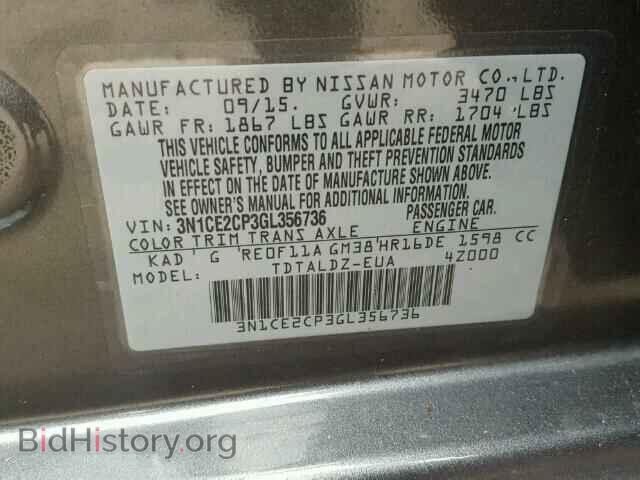 2016 NISSAN VERSA - VIN: 3N1CE2CP3GL356736 - Фото 10