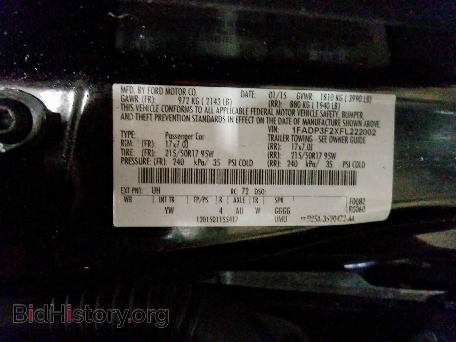2015 FORD FOCUS - VIN: 1FADP3F2XFL222002 - Фото 10