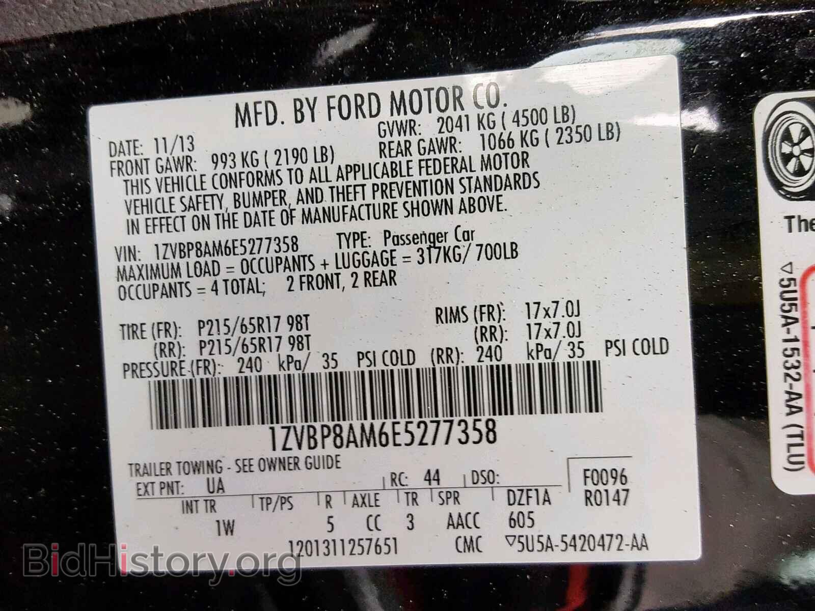 2014 FORD MUSTANG - VIN: 1ZVBP8AM6E5277358 - Фото 10
