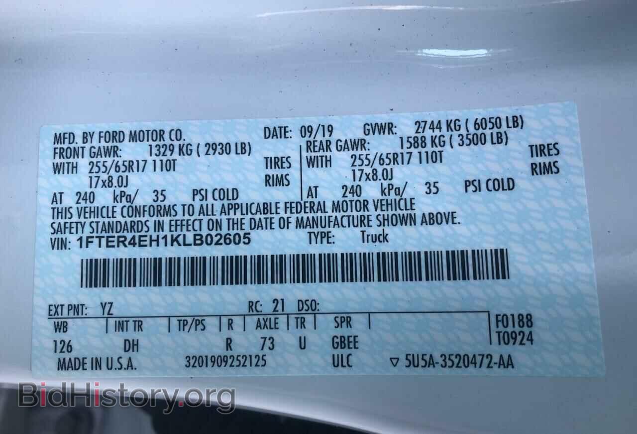 2019 FORD RANGER - VIN: 1FTER4EH1KLB02605 - Фото 10