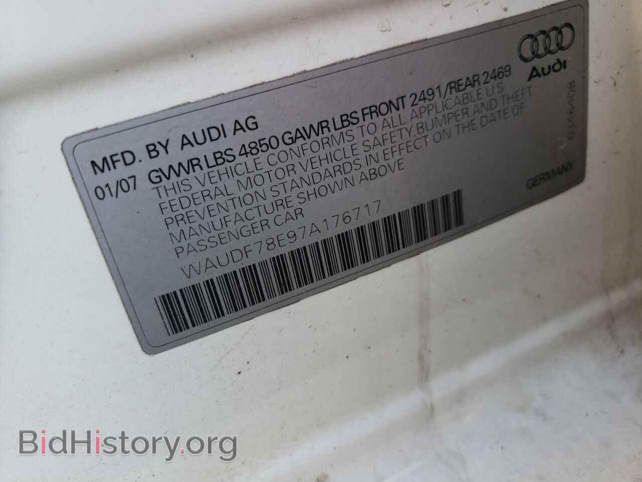 2007 AUDI A4 - VIN: WAUDF78E97A176717 - Фото 10