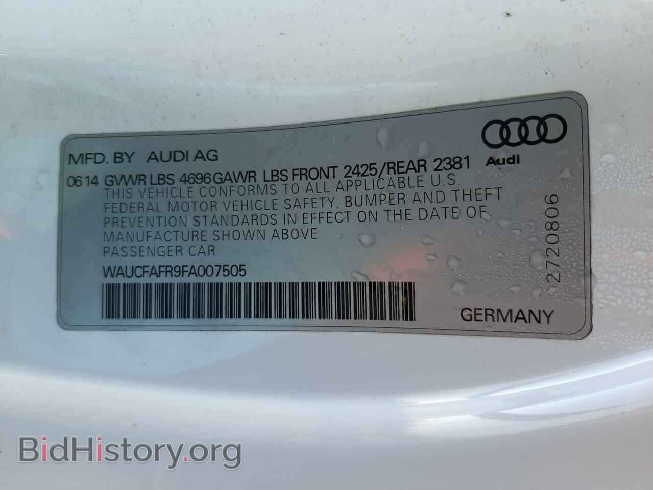 2015 AUDI A5 - VIN: WAUCFAFR9FA007505 - Photo 10