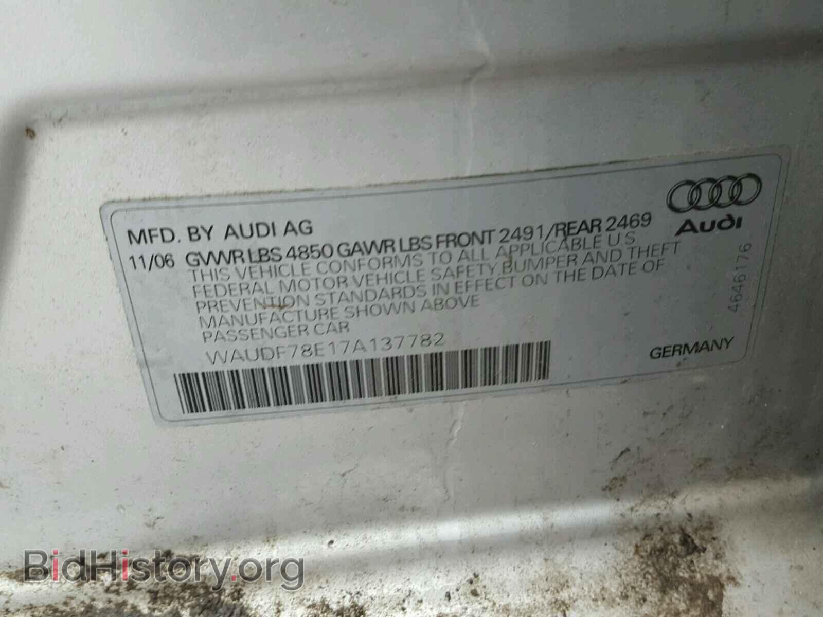 2007 AUDI A4 - VIN: WAUDF78E17A137782 - Photo 10