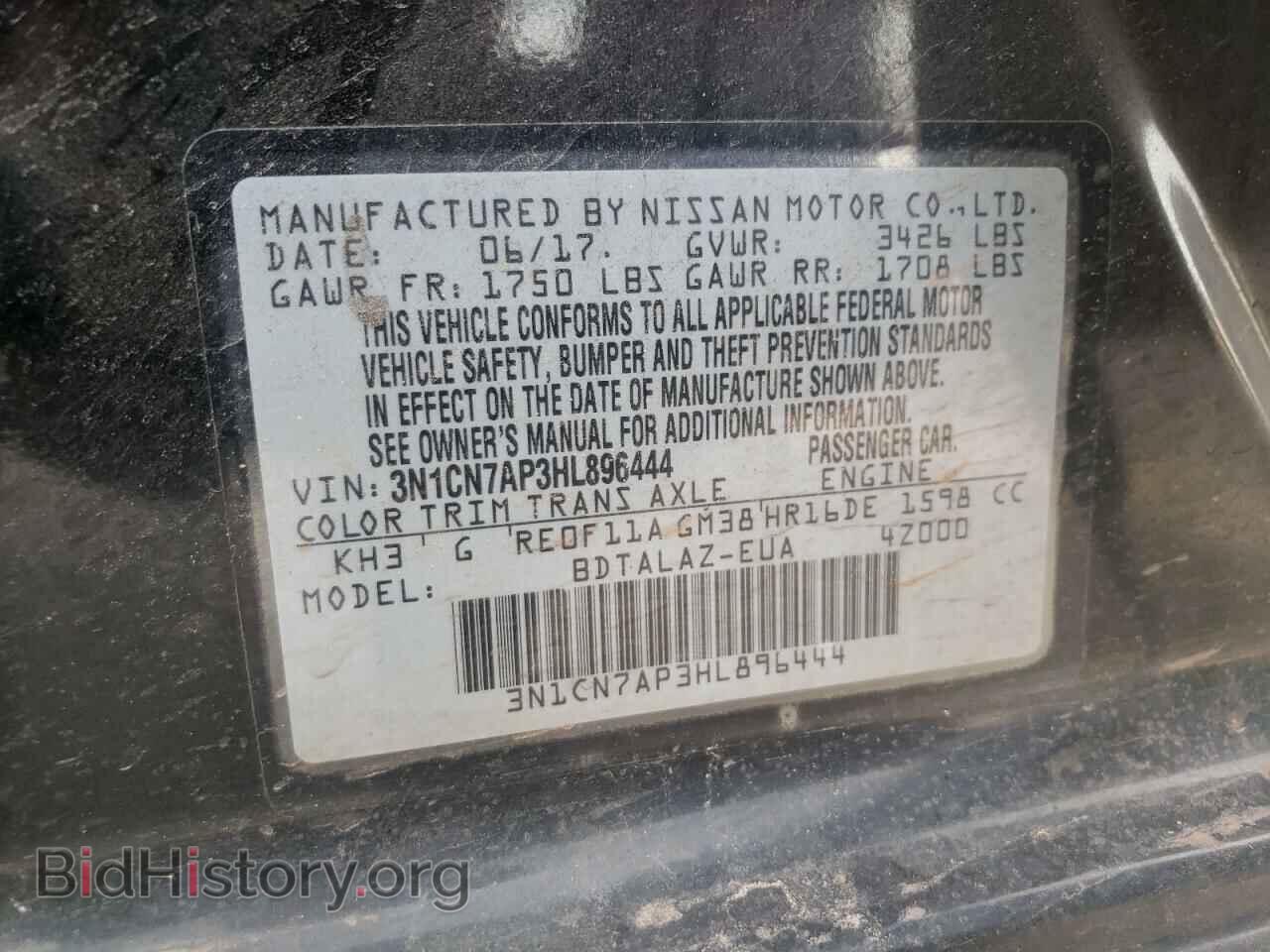 2017 NISSAN VERSA - VIN: 3N1CN7AP3HL896444 - Photo 10