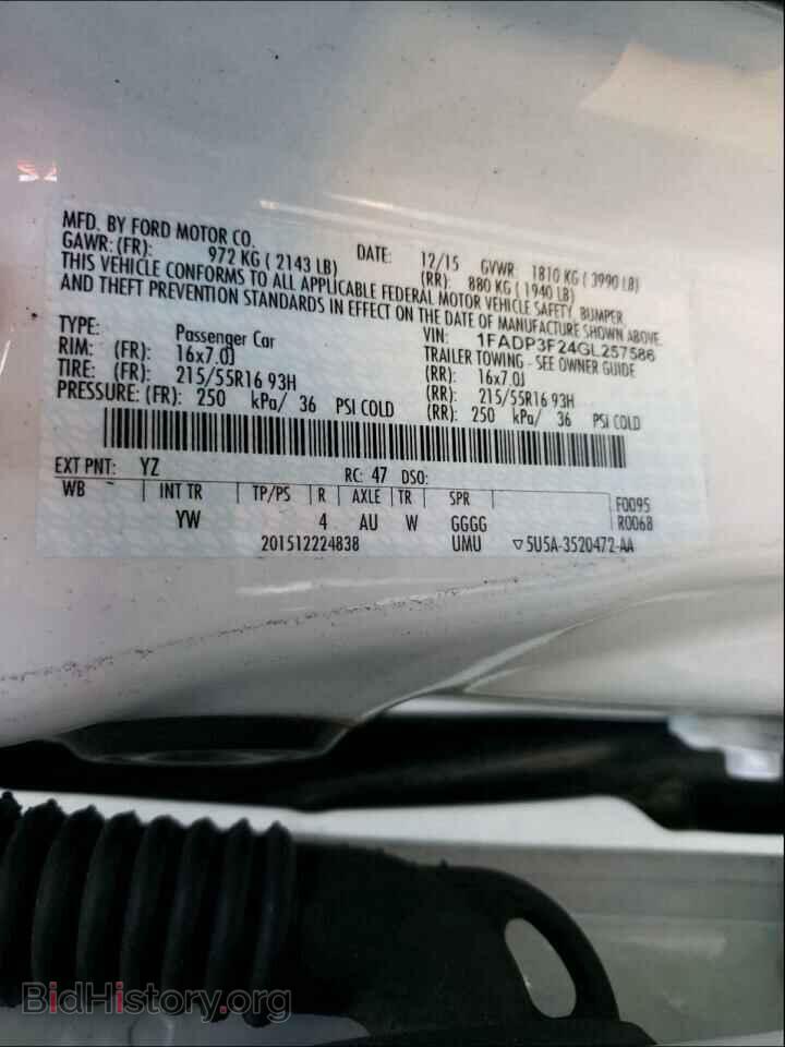 2016 FORD FOCUS - VIN: 1FADP3F24GL257586 - Photo 10