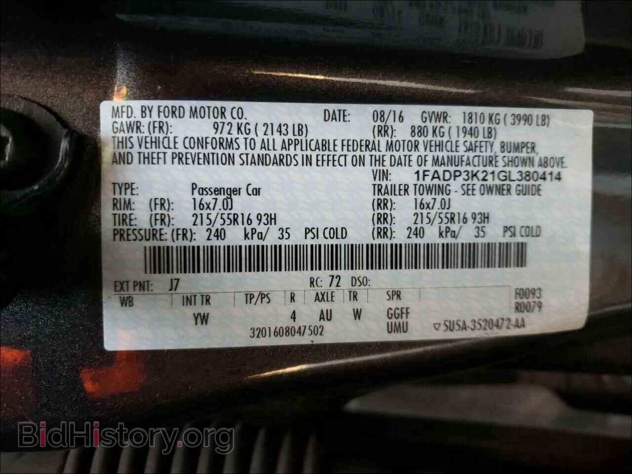 2016 FORD FOCUS - VIN: 1FADP3K21GL380414 - Photo 10