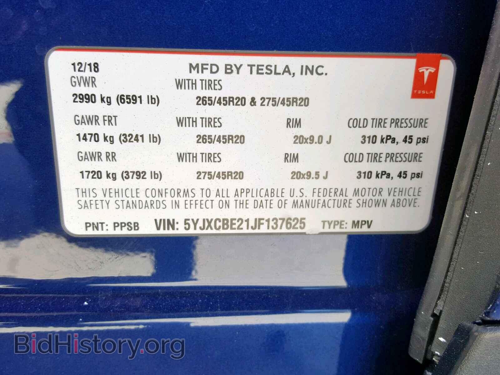 2018 TESLA MODEL X - VIN: 5YJXCBE21JF137625 - Photo 10