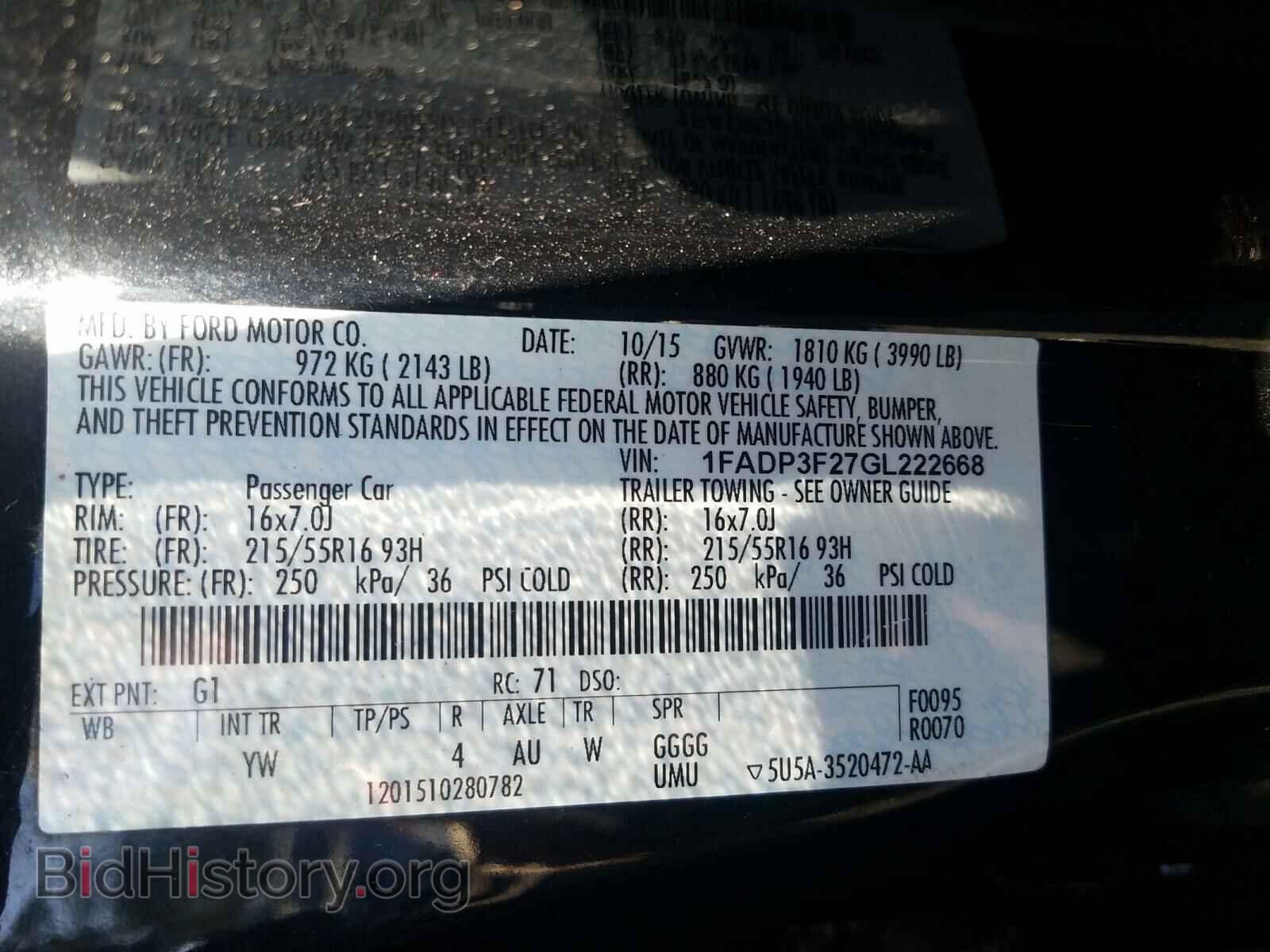 2016 FORD FOCUS - VIN: 1FADP3F27GL222668 - Photo 10