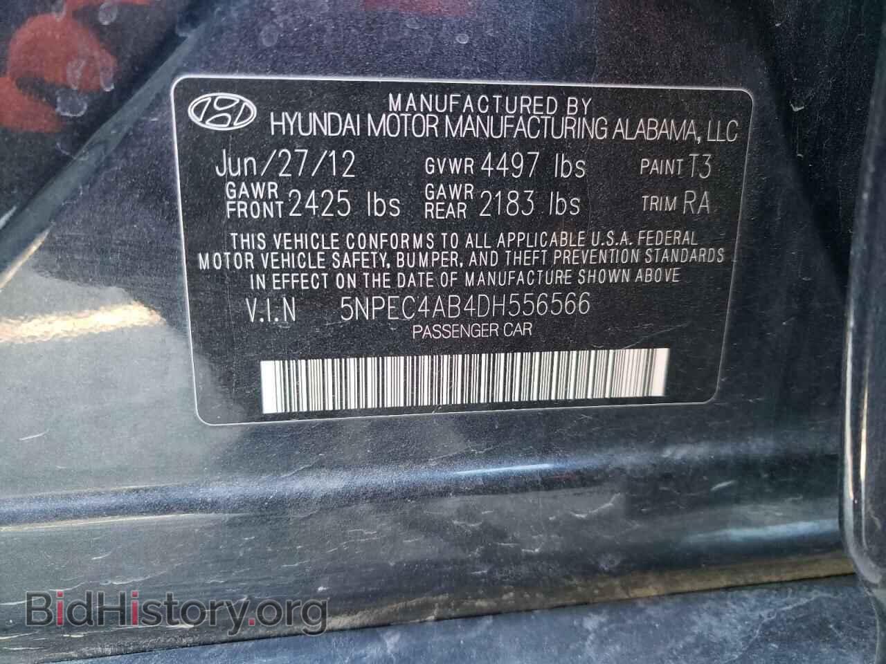 2013 HYUNDAI SONATA - VIN: 5NPEC4AB4DH556566 - Фото 10