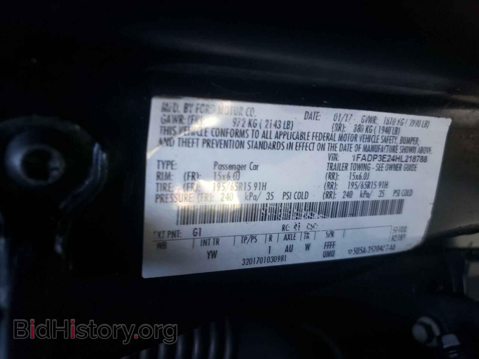 2017 FORD FOCUS - VIN: 1FADP3E24HL218788 - Photo 10