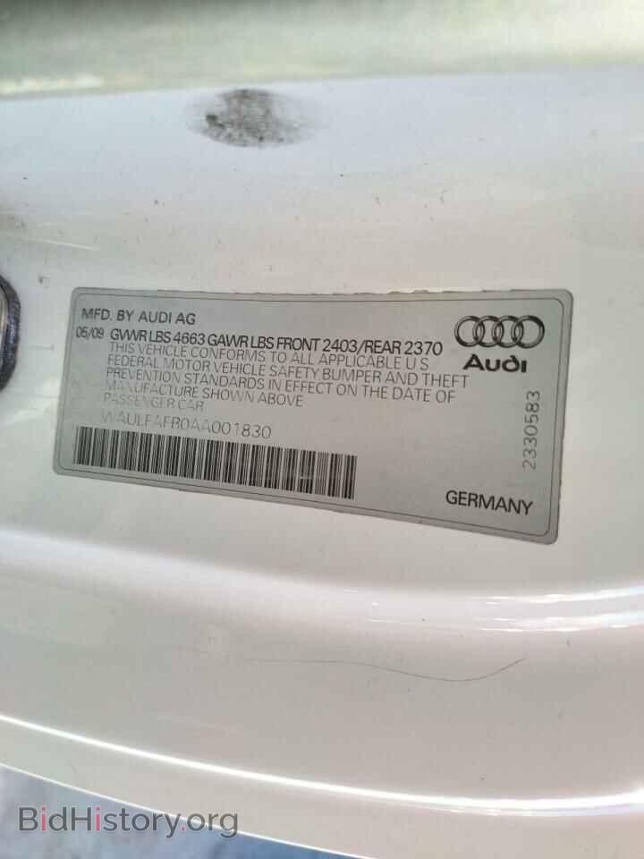 2010 AUDI A5 - VIN: WAULFAFR0AA001830 - Фото 10