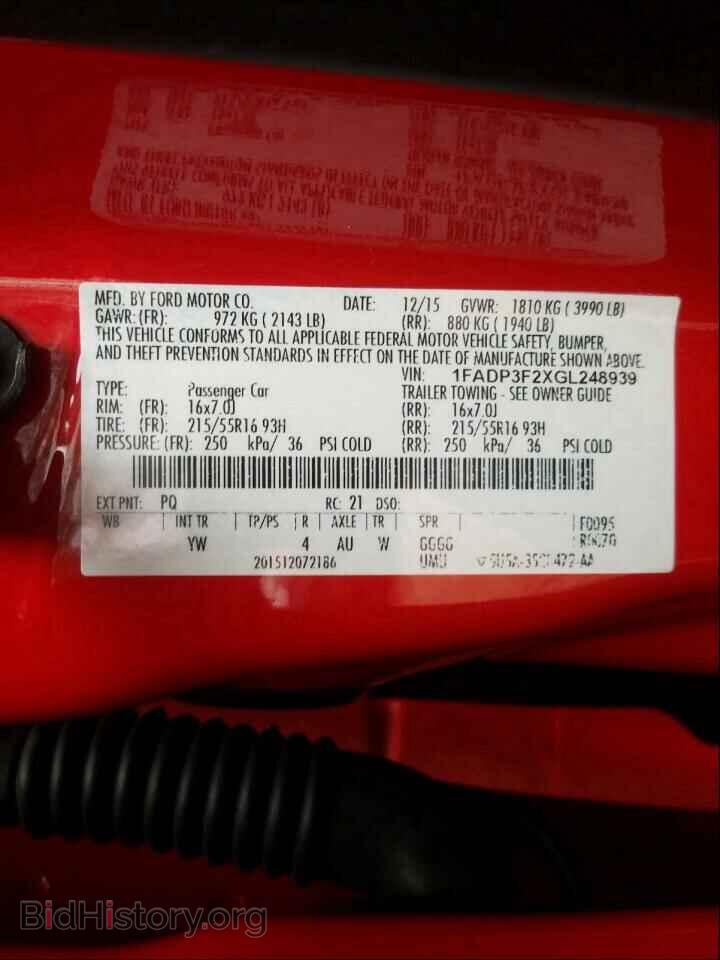 2016 FORD FOCUS - VIN: 1FADP3F2XGL248939 - Фото 10