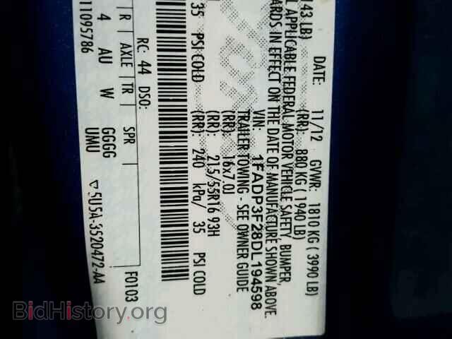 2013 FORD FOCUS - VIN: 1FADP3F28DL194598 - Photo 10
