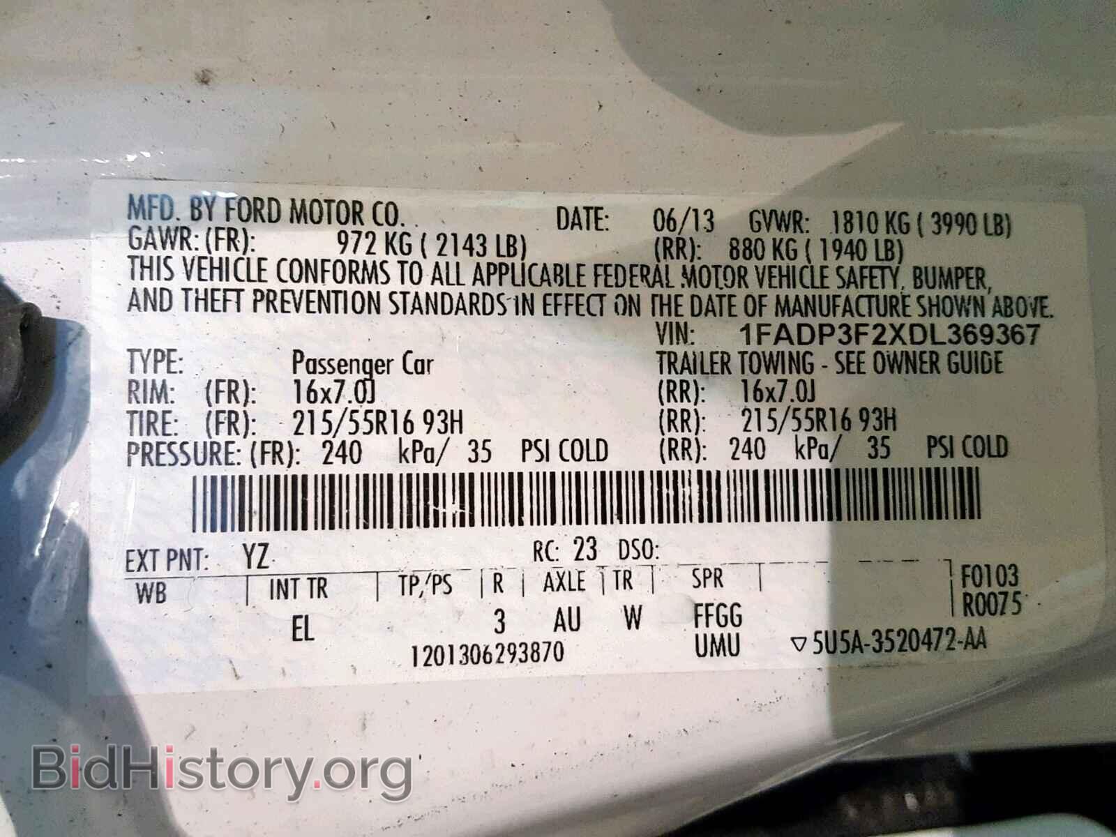 2013 FORD FOCUS SE - VIN: 1FADP3F2XDL369367 - Фото 10