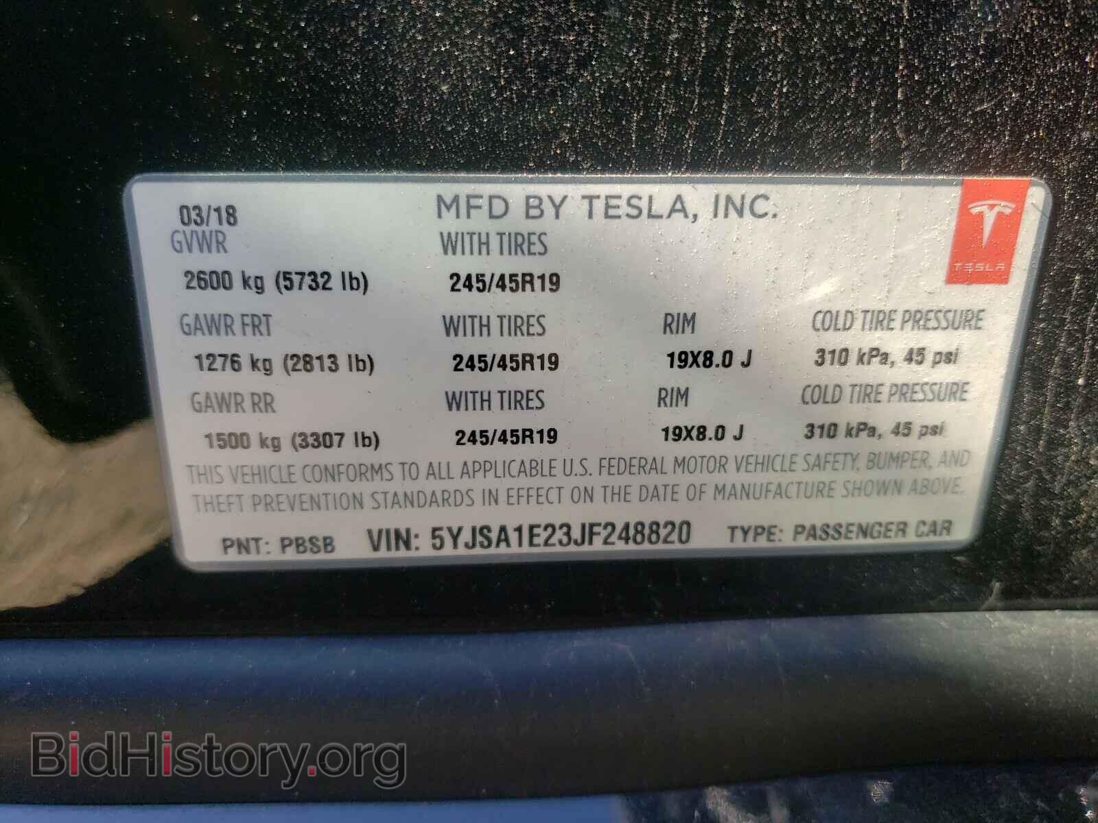 2018 TESLA MODEL S - VIN: 5YJSA1E23JF248820 - Photo 10