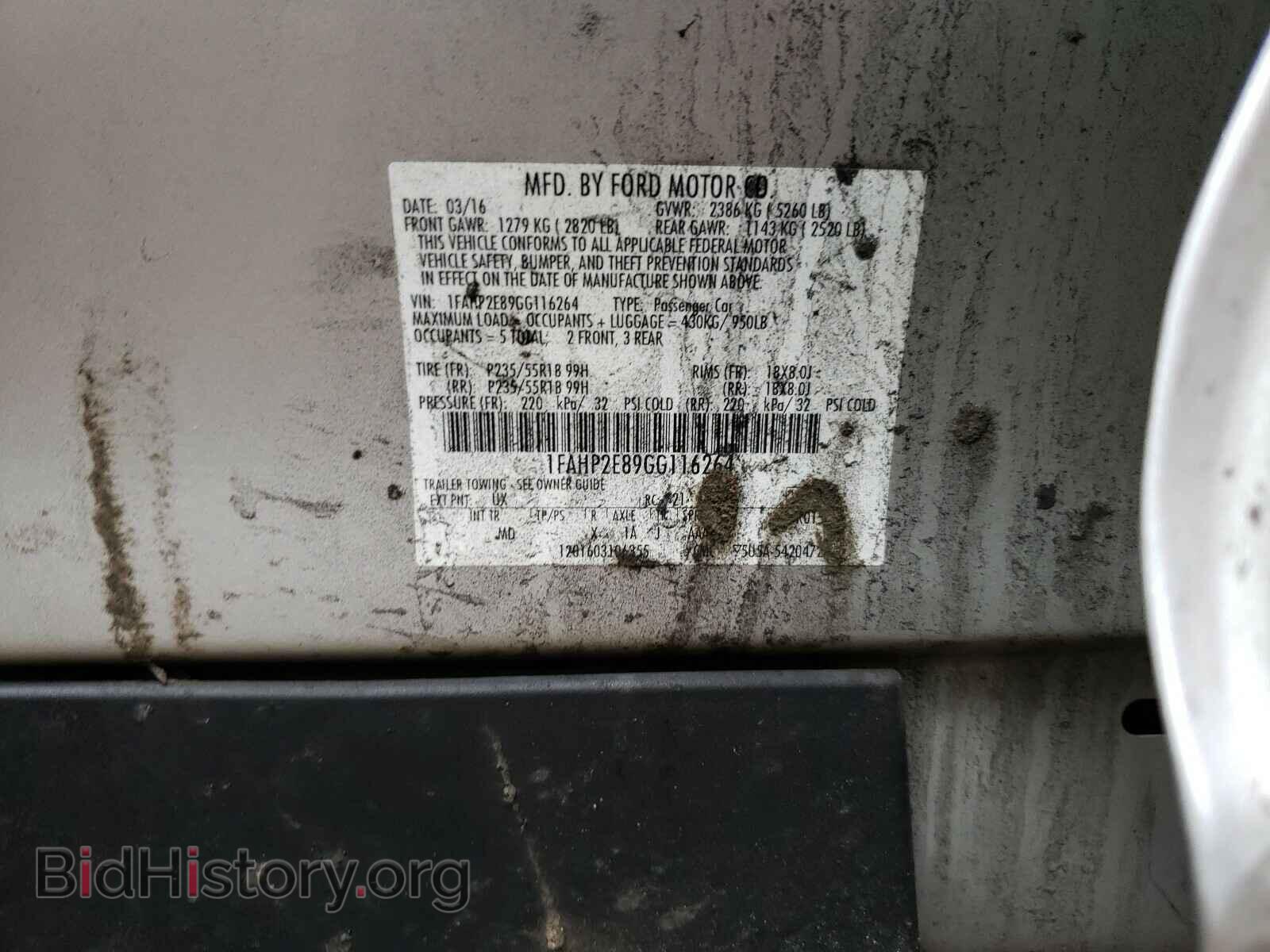 2016 FORD TAURUS - VIN: 1FAHP2E89GG116264 - Photo 10