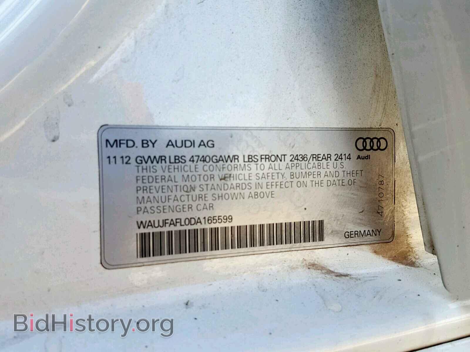 2013 AUDI A4 - VIN: WAUJFAFL0DA165599 - Фото 10
