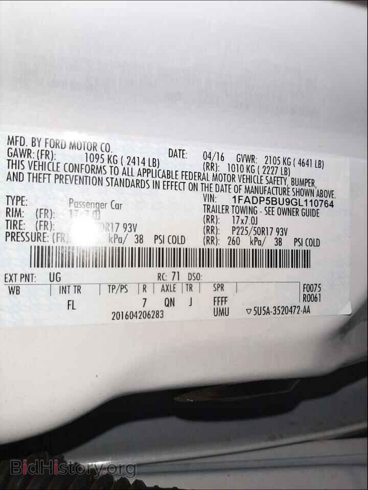 2016 FORD CMAX - VIN: 1FADP5BU9GL110764 - Photo 10